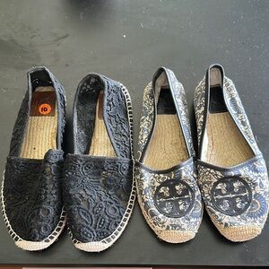 Tory Burch Black and Blue Women's Espadrilles